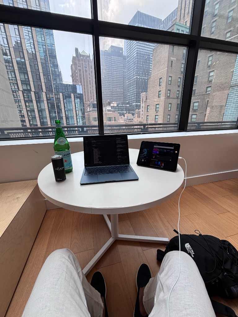 Alta working session with a city view